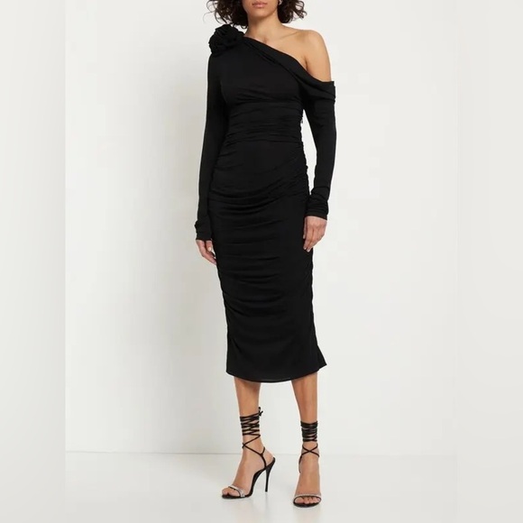 MAGDA BUTRYM Jersey Midi Dress With 3d Flower Applique size 34/4 - Picture 14 of 17